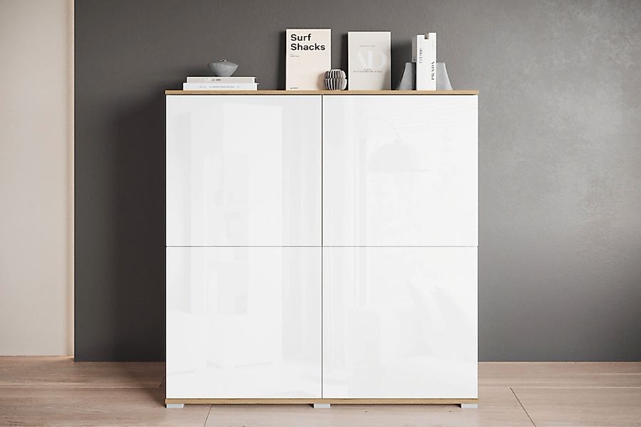 OTTO home Highboard "Kenia, moderne grifflose Hochkommode mit 4 Türen, Brei günstig online kaufen