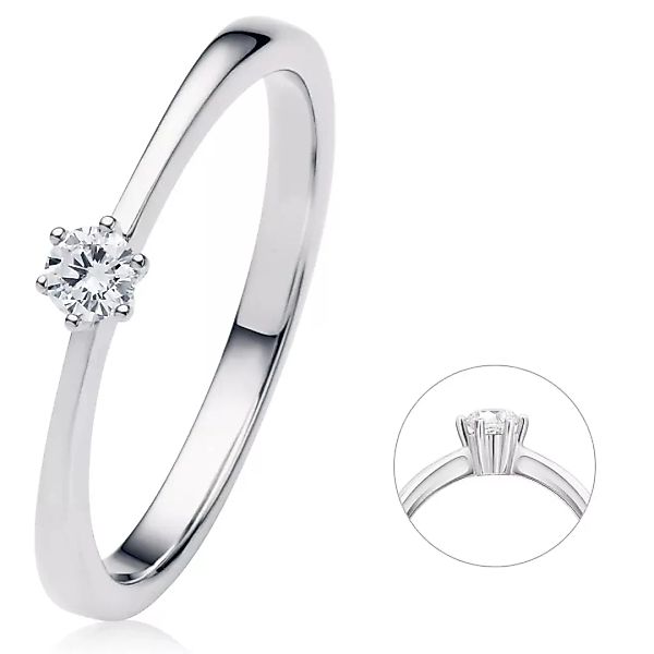 ONE ELEMENT Diamantring "0.1 ct Diamant Brillant Ring aus 750 Weißgold", Da günstig online kaufen