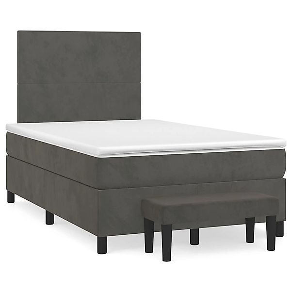 vidaXL Boxspringbett mit Matratze Dunkelgrau 120x200 cm Samt1398487 günstig online kaufen