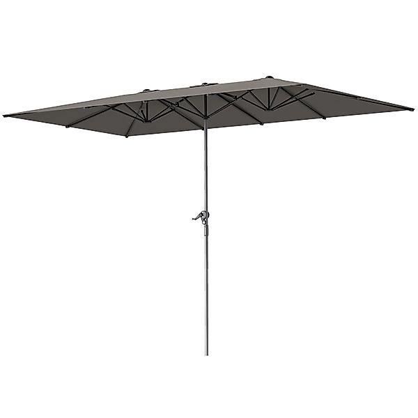 Outsunny Doppelsonnenschirm Aluminium Polyester 451L x 264B x 264H cm Dunke günstig online kaufen