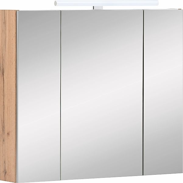 Schildmeyer Spiegelschrank "Duo", Breite 80 cm, 3-türig, LED-Beleuchtung, S günstig online kaufen