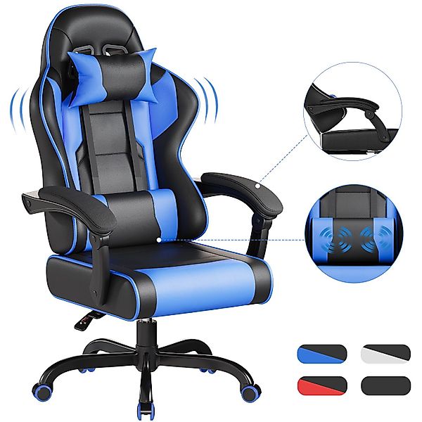 HOMALL Gaming-Stuhl Massage Bürostuhl mit Fußstütze,Kopfstütze günstig online kaufen