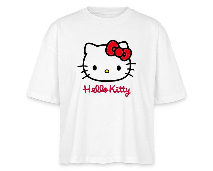 Spreadshirt T-Shirt Hello Kitty Klassisch Mit Schriftzug Boxy Shirt Damen ( günstig online kaufen