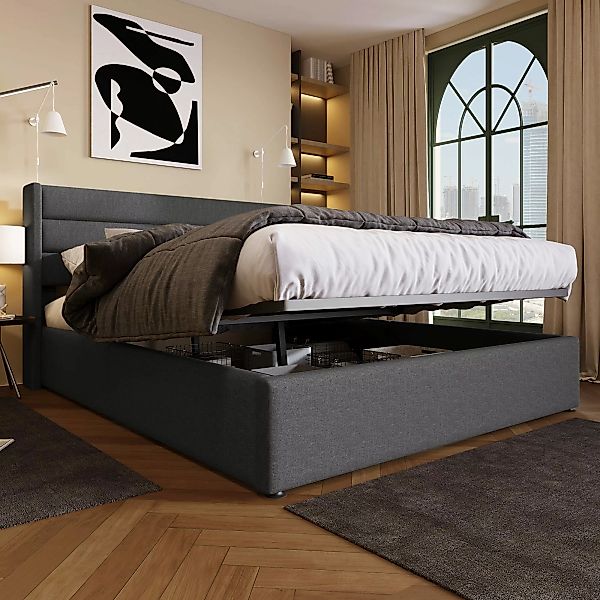Odikalo Stauraumbett Polster Doppelbett 140/160/180 Lattenrost günstig online kaufen