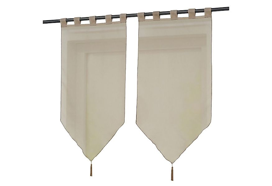 Delien Scheibengardine Uni (2 St), Schlaufen, Voile mit Quaste günstig online kaufen