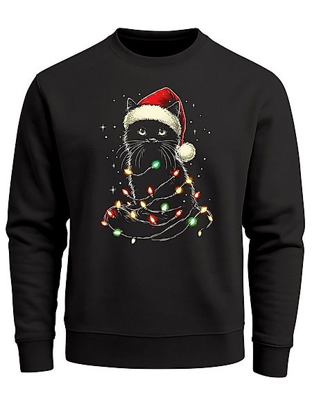 MoonWorks Sweatshirt Sweatshirt Herren Weihnachtspullover Katze Weihnachten günstig online kaufen