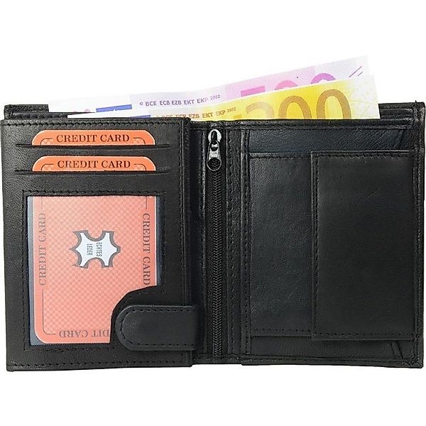 Geldbörse Geldbörse Nappa Leder Kombibörse schwarz günstig online kaufen