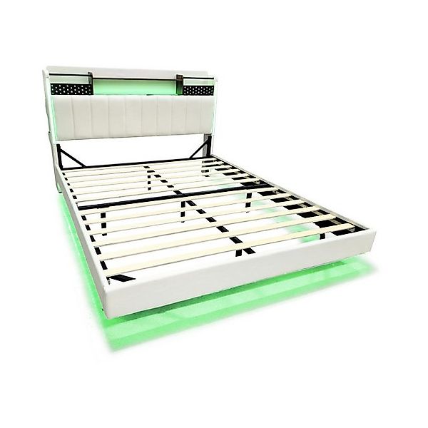 Furnishings Home Polsterbett Stauraumbett Doppelbett LED (3 USB & 1 TYPE-C, günstig online kaufen