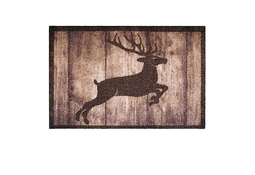 akzente Fußmatte Listen Deer Jump, Rechteckig, Höhe: 6 mm, 40x60 cm, Polyes günstig online kaufen