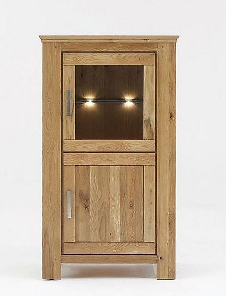 expendio Vitrine Viterbo Wildeiche 79x145x45 cm vormontiert mit Beleuchtung günstig online kaufen