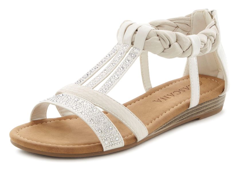LASCANA Sommerschuh, Sandalette Sandale mit Glitzersteinen günstig online kaufen