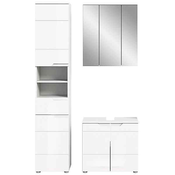 Badkombination Solero Weiß Hochglanz 116 cm 3-tlg. günstig online kaufen