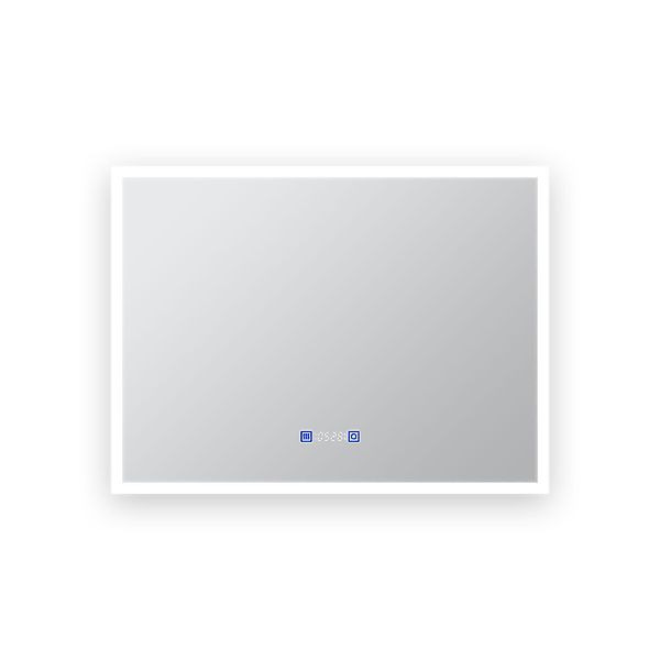 Finmrys Badspiegel LED-Spiegel mit Uhr, Touchschalter günstig online kaufen