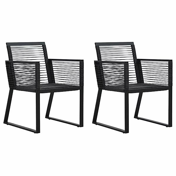 Gartenstühle 2 Stk. Schwarz Pvc Rattan günstig online kaufen