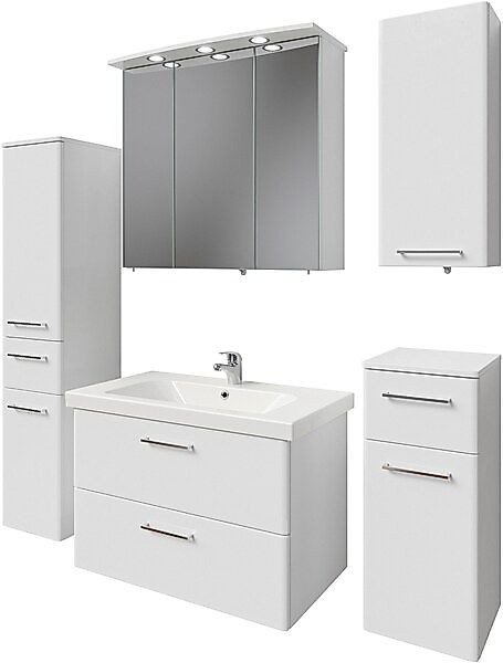 Saphir Badmöbel-Set »Quickset 316 5-teilig, Keramikwaschtisch mit LED-Spieg günstig online kaufen