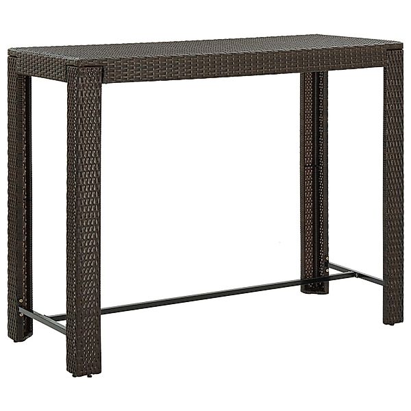 vidaXL Garten-Bartisch Braun 140,5x60,5x110,5 cm Poly Rattan 45876 günstig online kaufen