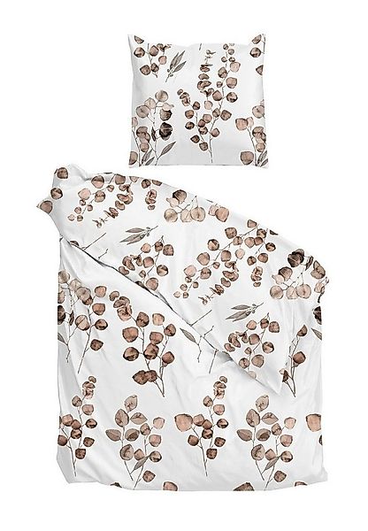 Heckett and Lane Bettwäsche NOVI, 135 x 200 cm, Beige, Weiß, 2-teilig, Baum günstig online kaufen