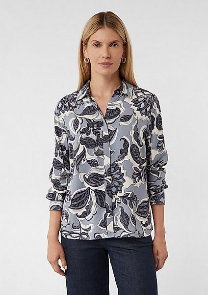 comma Langarmbluse Bluse Bluse mit All-over-Print und verdeckter Knopfleist günstig online kaufen