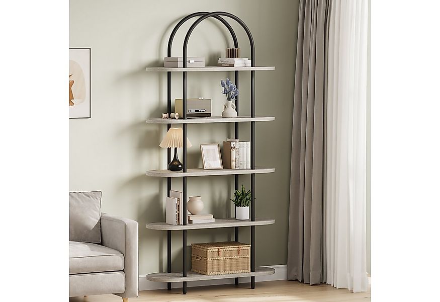 GarveeMore Bücherregal gewölbtes Bücherregal Standregal mit 5 Ebenen 80x30x günstig online kaufen