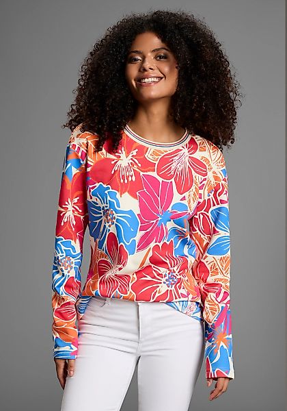 Laura Scott Sweater, Auffälliger Multicolor-Blumenprint auf weichem Sweatst günstig online kaufen