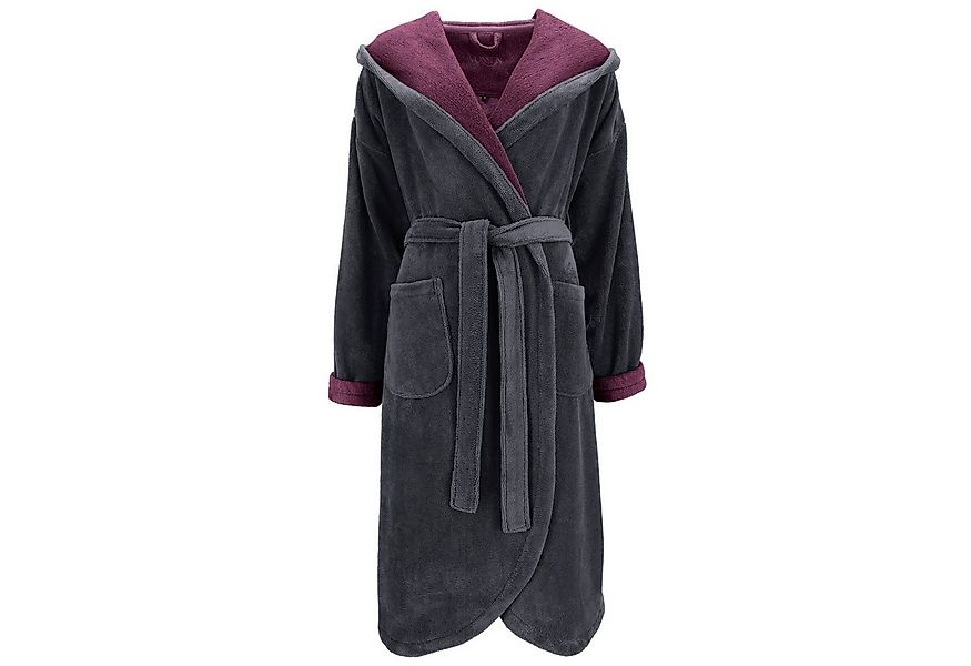 Vossen Damenbademantel Balance Carmen Kapuze Velours, Kapuze, 45% Polyester günstig online kaufen