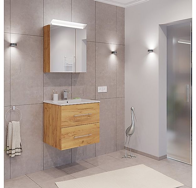 Lomadox Badmöbel-Set HARLINGEN-02, (Spar-Set, 2-St., Waschtisch Spiegelschr günstig online kaufen