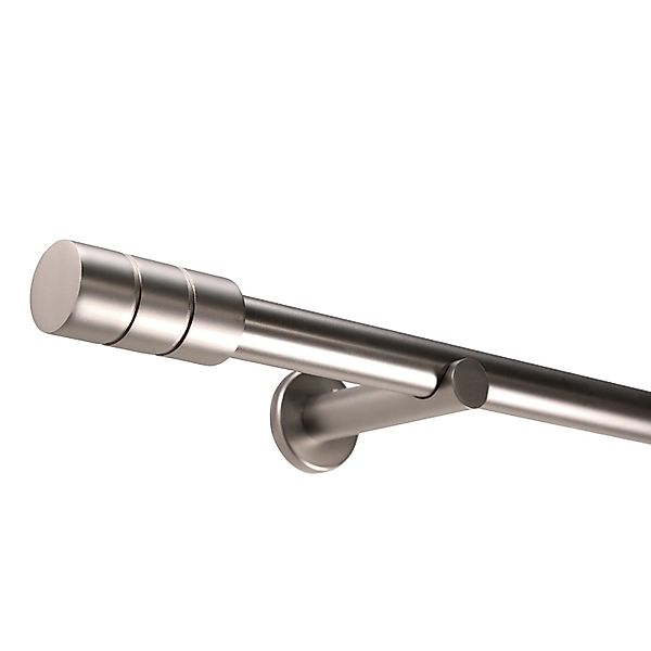 Deco-Raum Gardinenstange nach Maß 1-Lauf Zylinder Ø 25mm Edelstahl-optik 37 günstig online kaufen