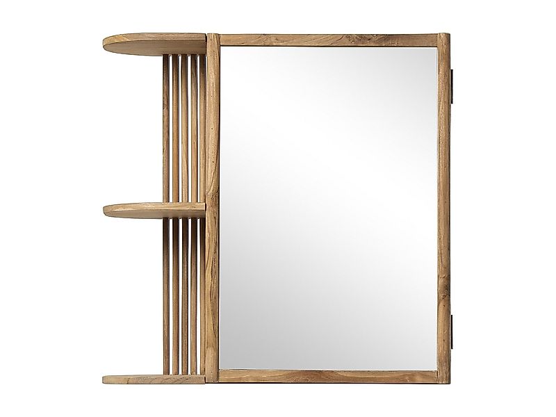 Spiegelschrank Bad mit Ablagen - Teakholz - Naturfarben - CIMAHI günstig online kaufen