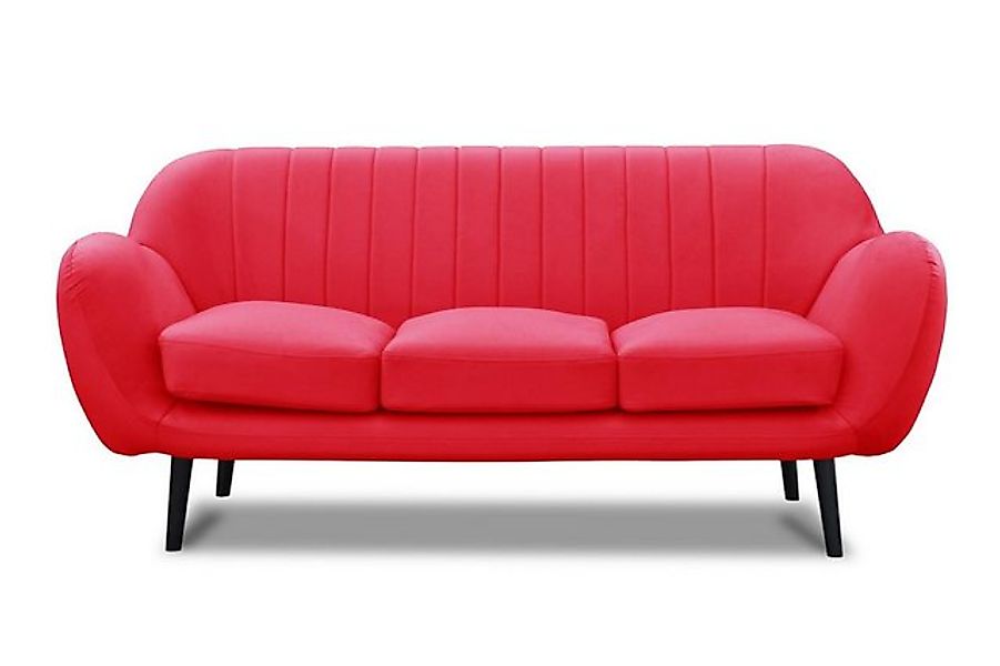 Xlmoebel Sofa Luxuriöses rotes Polsterdesign-Sofa für drei Personen im Zimm günstig online kaufen