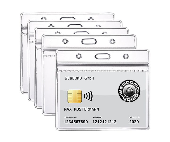 WEBBOMB Schlüsselanhänger 5x Ausweishülle ZIP Kartenhalter günstig online kaufen