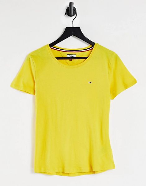 Tommy Jeans – T-Shirt aus weichem Jersey in Gelb günstig online kaufen