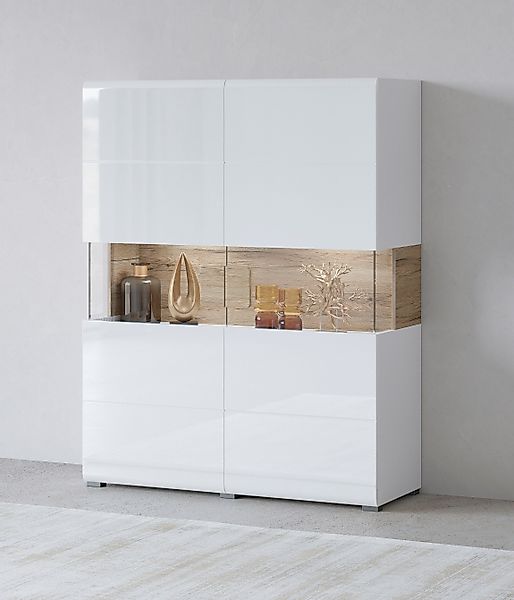 INOSIGN Highboard "Toledo,Breite 121,5 cm, trendige Hochkommode mit 2 Türen günstig online kaufen
