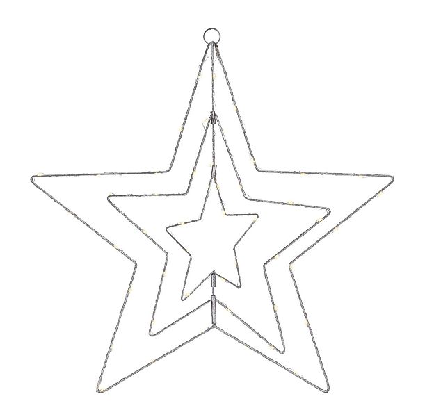 Spetebo LED Stern LED Metallstern 3D zum Hängen mit Timer - 60 cm, Timer, L günstig online kaufen
