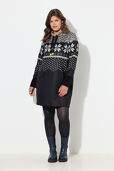 Laurasøn Midikleid Norweger-Strick Fleece Kleid Langarm günstig online kaufen