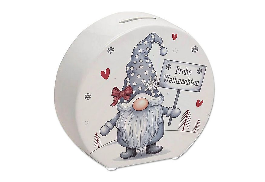 speecheese Spardose niedlicher Weihnachtswichtel mit Schild Spardose - Froh günstig online kaufen