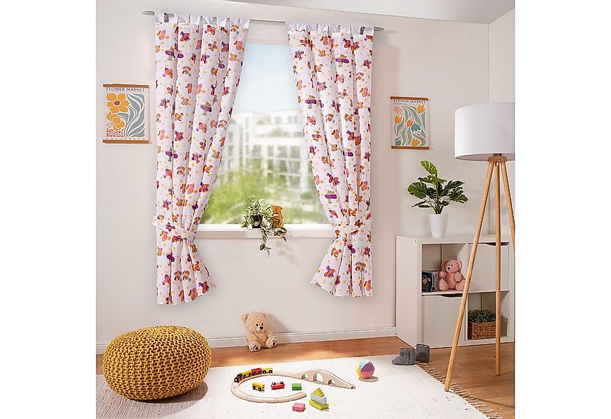 heimtexland Vorhang Kindergardine Kinderzimmer Deko Schlaufenschals, Schlau günstig online kaufen