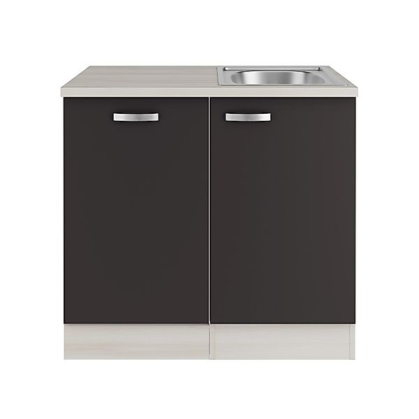 OPTIFIT Faro220 Küchen-Spülenschrank-Set Anthrazit günstig online kaufen