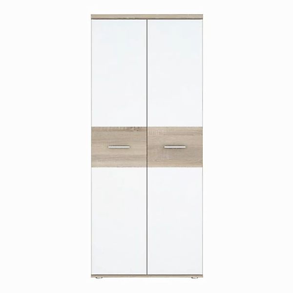 PREISBRECHER Kleiderschrank WINNIE in Sonoma Eiche / Weiss - 79,9x188,6x52, günstig online kaufen