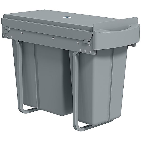 HOMCOM Abfallsammler 20L+10L Ausziehbar Einbaumülleimer Unterschrank Abfall günstig online kaufen