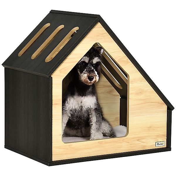 PawHut Hundehütte Hundeschlafplatz mit Kissen, Kaffee-Braun 60 x 40 x 59.2 günstig online kaufen