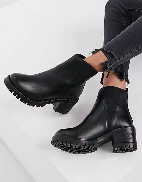 Rule London – Chelsea-Stiefel in Schwarz mit Absatz aus Leder günstig online kaufen