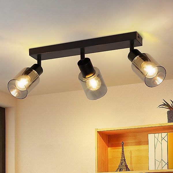 Nettlife Deckenstrahler Vintage Schwarz Glas E14 günstig online kaufen