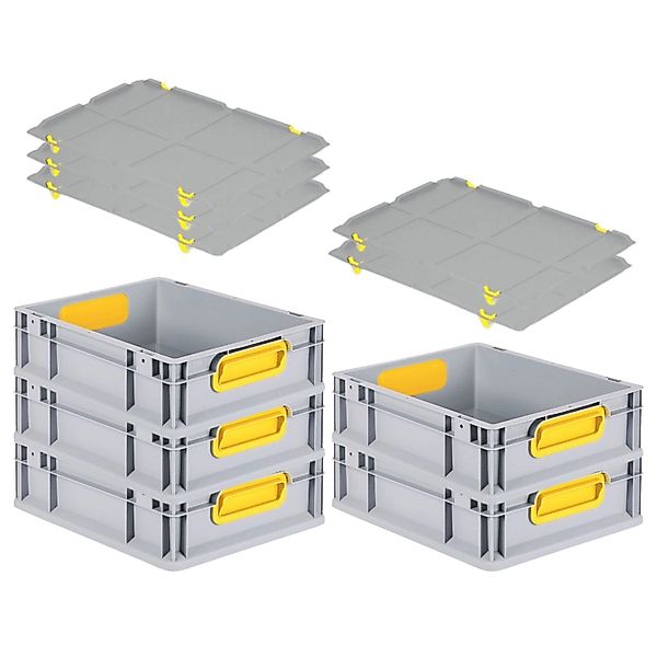 PROREGAL Spar Set 5x Eurobox Nextgen Color Mit Auflagedeckel & Schiebeschna günstig online kaufen