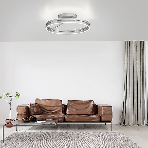 LED-Deckenleuchte PURE Loop, stone, Metall, Ø 60 cm CCT günstig online kaufen