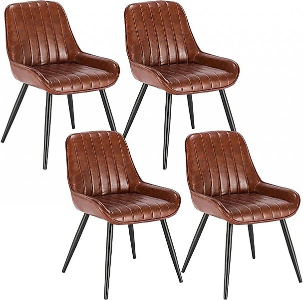 EUGAD Esszimmerstuhl (4 St), Retro, Sitzfläche PU Kunstleder mit Metallbein günstig online kaufen