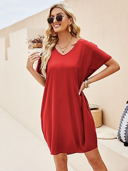 Beluring Tunikakleid Damen Sommerkleid mit V-Ausschnitt günstig online kaufen