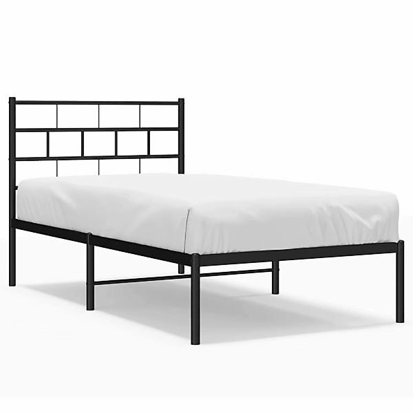 vidaXL Bettgestell mit Kopfteil Metall Schwarz 90x200 cm Modell 91883542 günstig online kaufen