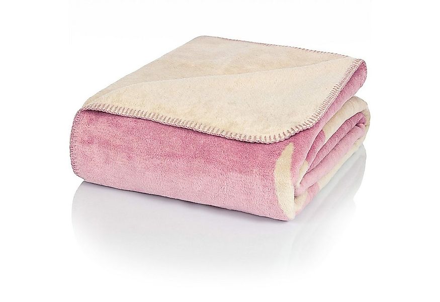 Wolldecke J2H Kuscheldecke Baumwolle, Rentier Altrosa, 150x200cm Sofadecke, günstig online kaufen