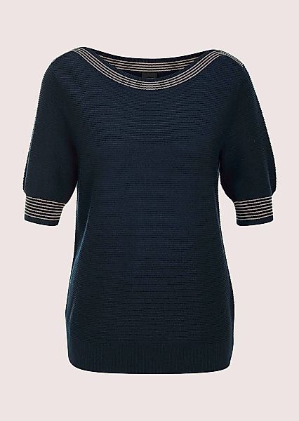 MADELEINE Longpullover "Feinstrickpullover Sommerpullover mit Streifen-Deta günstig online kaufen