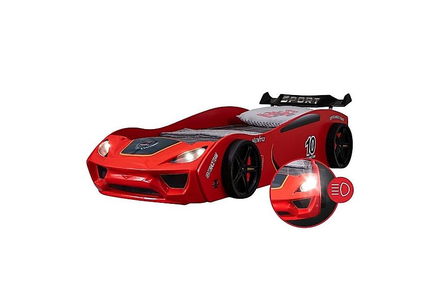 Coemo Autobett DREAM RACER (Spielbett mit Spoiler), Rot Kinderbett 90x200 R günstig online kaufen